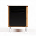 Wooden kitchen cart with black laminate door and marble top 45 x 40 x 60cm