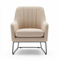 Textured cream accent chair with metal frame and comfortable seat 70 x 70 x 80cm