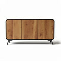 Wooden sideboard with metal legs for living room storage 120 x 40 x 70cm