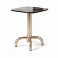 Square side table with glass top and metal base in gold 60 x 60 x 75cm