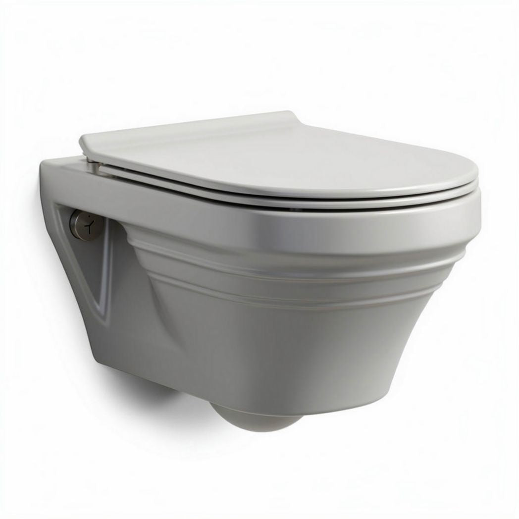 Wall-mounted toilet in white ceramic with sleek design 45 x 35 x 30cm