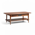 Wooden coffee table with storage drawer and open shelf 120 x 60 x 45cm